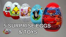 5 Surprise Eggs Unboxing !! Big Egg Cars Little Moly Sofia The First Angry Birds Kinder Surprise