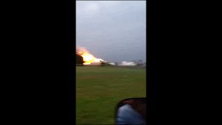 Propane plant explosion near Arlen, Texas.
