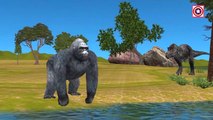 Dinosaurs Vs King Kong Finger Family Rhymes | T-Rex Dinosaur Cartoons for Children Short Movie