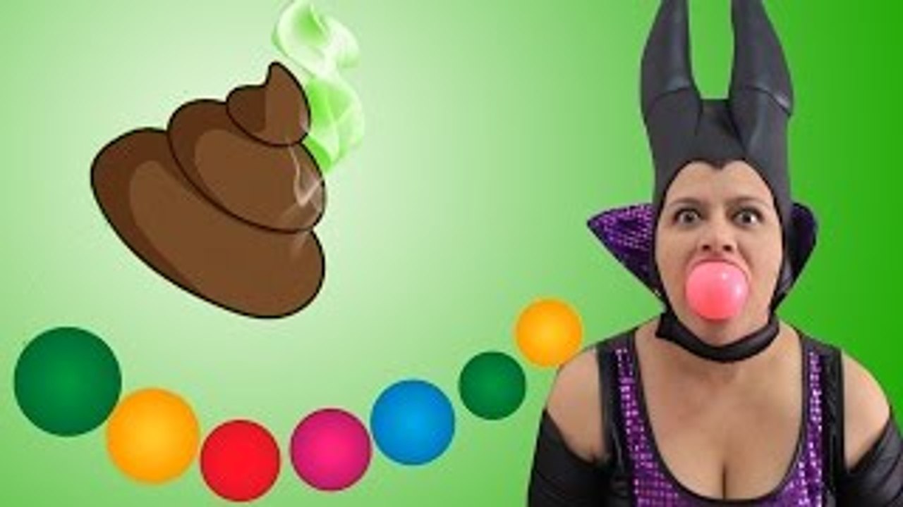 Maleficent eats POO Colored Balls! Joker vs Spiderman Superhero in Real Life