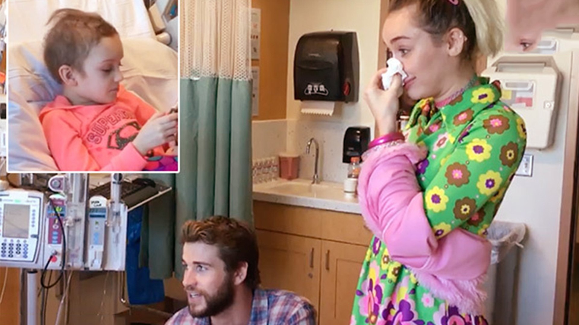 Miley Cyrus and Liam Hemsworth Cry As Little Girl With Cancer Sings To Them