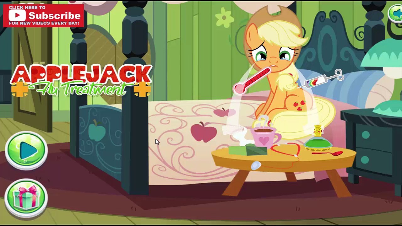 Sick Applejack Flu Treatment - My Little Pony Injured at Doctors Full Kids Game Episode