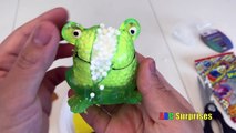 Cutting Open FINDING NEMO Squishy Toy GLITTER Stress Ball Slimey Frog and EMOJI Squishy Boun