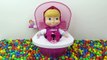 Baby Doll Toilet Training with Masha and the Bear Learn Colors with Big Surprise Eggs-