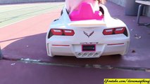 Pink Power Wheels! Pink Ride-On Cars. Disney Doc McStuffins and Corvette Stingray Playtime-_ROHe