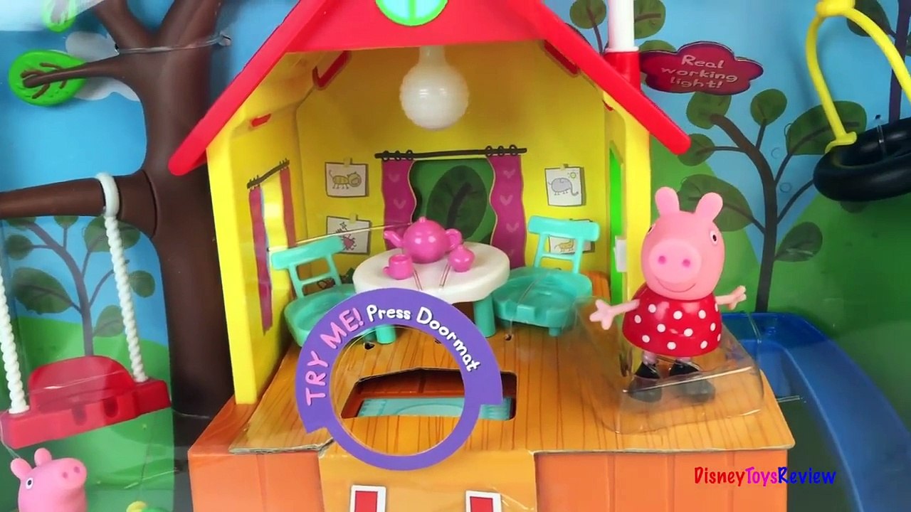 PEPPA PIG TREEHOUSE WITH LIGHT & SOUNDS SLIDE MUDDY PUDDLE AND GEORGES FORT