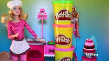 Barbie Chef Baker Makes a Play-Doh Cake and Cookies