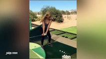 Paige Spiranac shows off impressive driving range skills as pro golfer continues to take Instagram