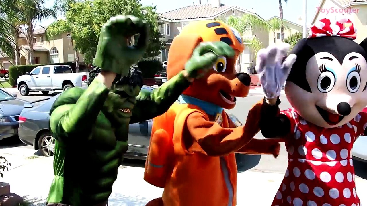 Who is Drawing on Princess Jasmine? w/ Minnie Mouse, Big Foot, Paw Patrol Chase & Spiderman IRL