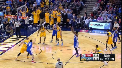 Joel Embiid fait taire la foule depuis la ligne des lancers-francs - 76ers @ Nuggets (30/12/2016)