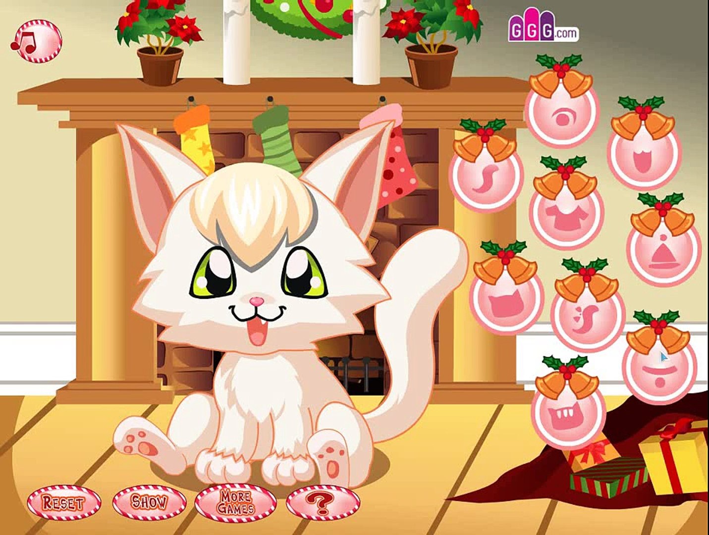 ⁣Рождественский наряд для котенка! Игра для девочек про котенка!