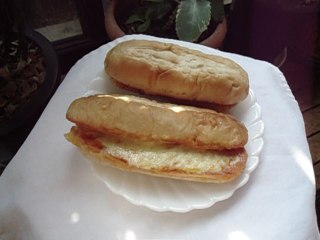 Cheese sandwich of hot dog bun  Japanese food コッペパンのチーズサンド