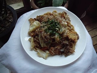 stir-fried udon  Japanese food 焼きうどん