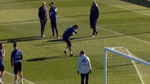 Cristiano Ronaldo Celebrate after scored a penalty in training