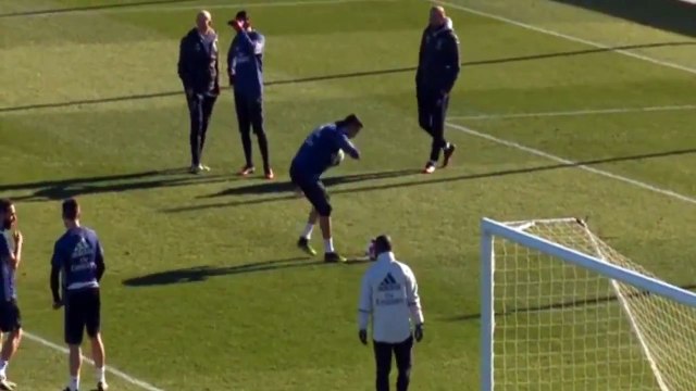 Cristiano Ronaldo Celebrate after scored a penalty in training