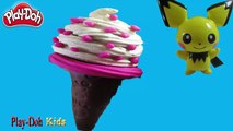 PLAY DOH ICE CREAM!! How To Make Ice Cream Play Doh For Pikachu Pokemon GO !!