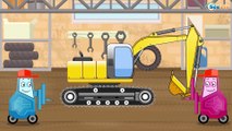 Trucks Cartoon - The Excavator & The Truck with The Fire Truck - Race! Video for children Episode 41