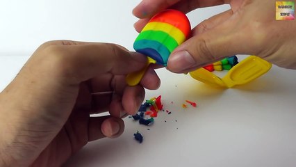 Play Doh Rainbow Ice Cream & Popsicles - How to make with Playdoh