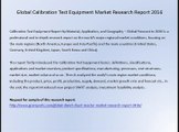 Global Calibration Test Equipment Market Research Report 2016