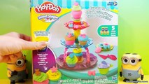 Play-Doh Cupcake Tower Sweet Shoppe Minions Dave Carl eat cupcakes MsDisneyReviews