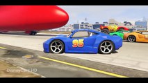 Spiderman Disney Cars Lightning McQueen & Trucks w/ Cargo Plane (Nursery Rhymes - Songs For Kids)