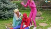Frozen Elsa & Spiderman TOILET PRANK! Princess Anna Maleficent Spidergirl Superheroes in Real Life