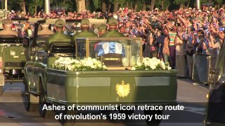 Tears in Cuba as Castro's ashes leave Havana-K3vlqMGFmtQ