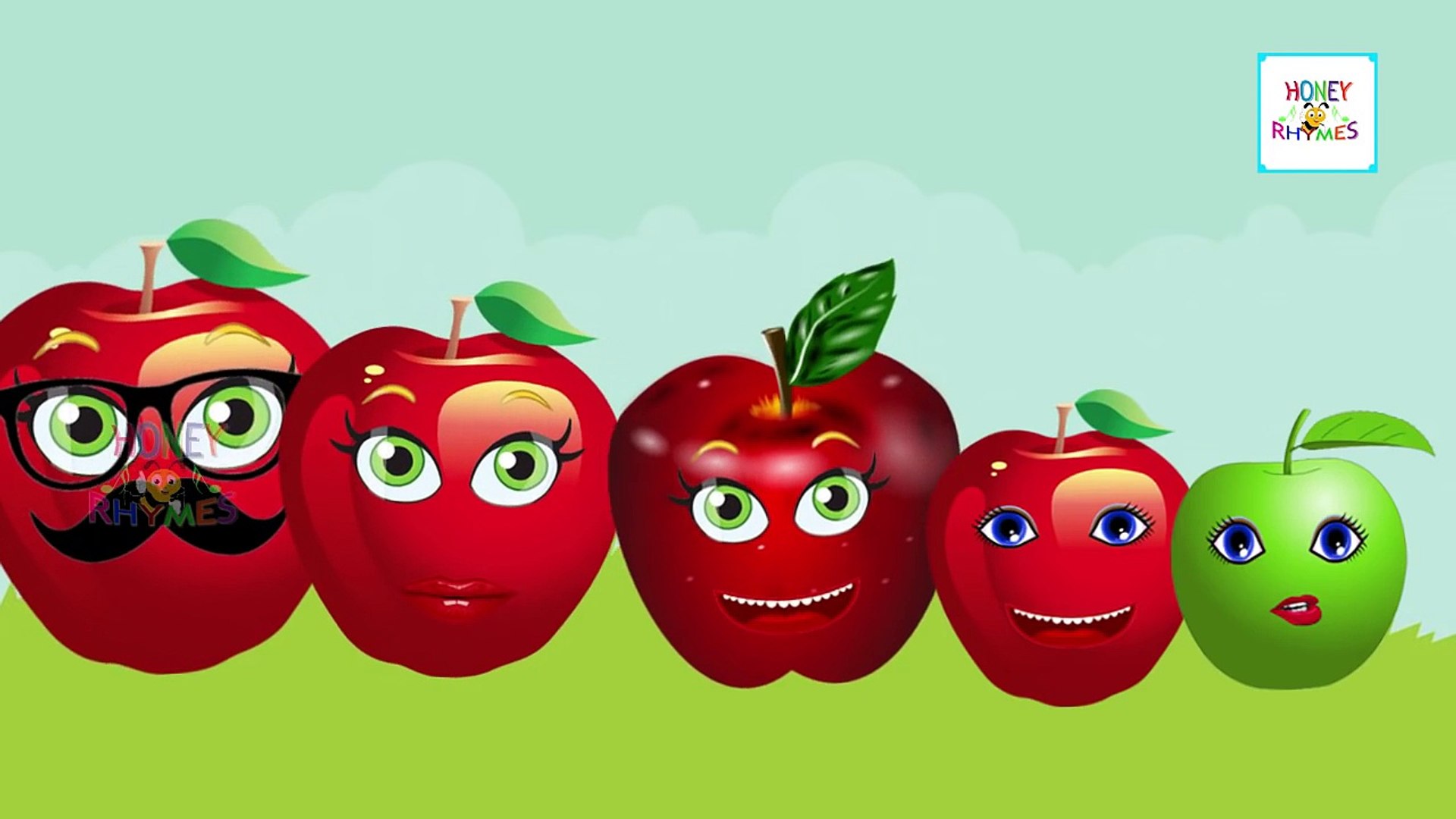 ⁣Apple Cartoon Finger Family Songs | Apple Fruit Animated Cartoon Nursery Rhymes for Children