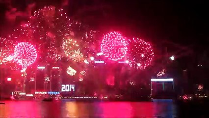 2017 New Year Countdown Fireworks @ Hong Kong Victoria Harbour - Full HD