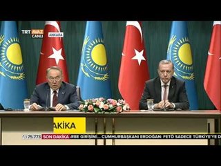 Erdoğan ve Kazakistan Devlet Başkanı Ortak Basın Toplantısı - 5 Ağustos 2016 - TRT Avaz