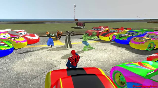 Disney Pixar Cars Spiderman, Batman Frozen Elsa, HULK & Lightning Mcqueen & ABC SONG Nursery Rhymes