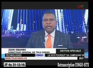 Journal de 20h TVCongo du samedi 31 décembre 2016 partie 1 -By Congo-Site