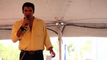 Cody Slaughter thanks Elvis Presley and introduces JJ Elvis to the tent crowd Elvis Week 2016