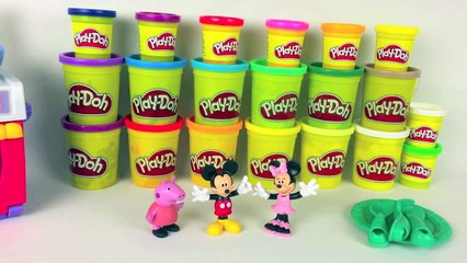 PEPPA PIG EN ELSA FROZEN OP DE BOOT VAN MINNIE MOUSE FILMPJE PLAYDOH KLEI PIZZA EN HOTDOG