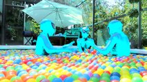 Pink Spidergirl Triplets - RAINBOW Ball Pit Pool Party - w/ Spiderman Alien - Funny Superheroes