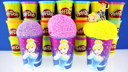 CINDERELLA Play Foam Clay Cups with Play Doh Surprise Eggs – Disney MLP Toys
