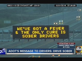 ADOT reminding people to drive sober with witty signs