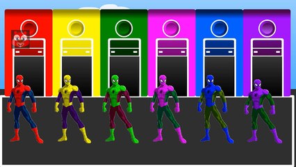 RAINBOW SPIDERMAN MULTI COLORS SUPERHEROES FUN! + NEW Spiderman COLORS For Kids ! Children Video