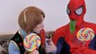 Spiderman & Frozen Anna vs Joker! Anna Gets a Gummy Joker Tongue! Superhero Fun in Real Life