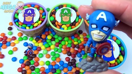 Сups Stacking Toys Ice Cream Candy Learn Colors Capitan America Marvel Avengers Superheroes