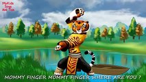 FINGER FAMILY NURSERY RHYMES DADDY FINGER SONG KUNG FU PANDA Po Tigress Master Shifu Viper