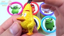 Angry Birds Cartoon Collection Toy Play Doh Cups Clay Surprise Toys Learn Colours in English