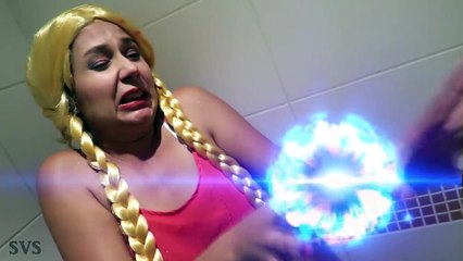 PRINCESS RAPUNZEL vs BAD BABY JOKER In Real Life! w/ Spiderman & Frozen Elsa - Superhero Movie IRL