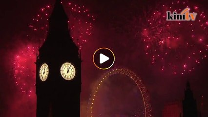 Pertunjukan bunga api tahun baru London memberi penghormat kepada Prince