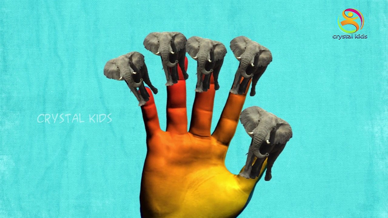 Elephants are large mammals finger family nursery children 3d rhymes
