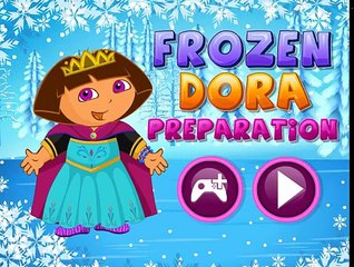 DORA LA EXPLORADORA SE VISTE COMO LAS PRINCESAS DE FROZEN DISNEY FROZEN AND DORA THE EXPLORER