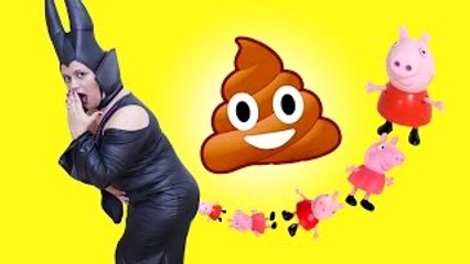 Maleficent vs Spiderman - Maleficent Poop Peppa Pig Superhero Fun in Real Life