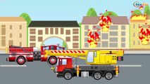 Camión de bomberos Rojo Para Niños - Caricatura de carros para niños - Dibujos animados de Coches