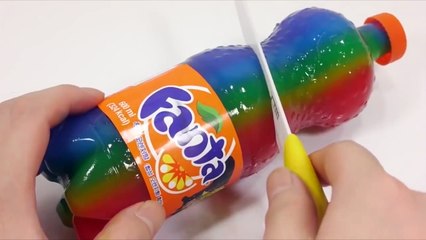 DIY Fanta Bottle Gummy Pudding Jelly Learn Colors Slime Toy Surprise Eggs YouTube