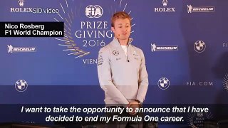 Formula One World champion Rosberg announces shock retirement